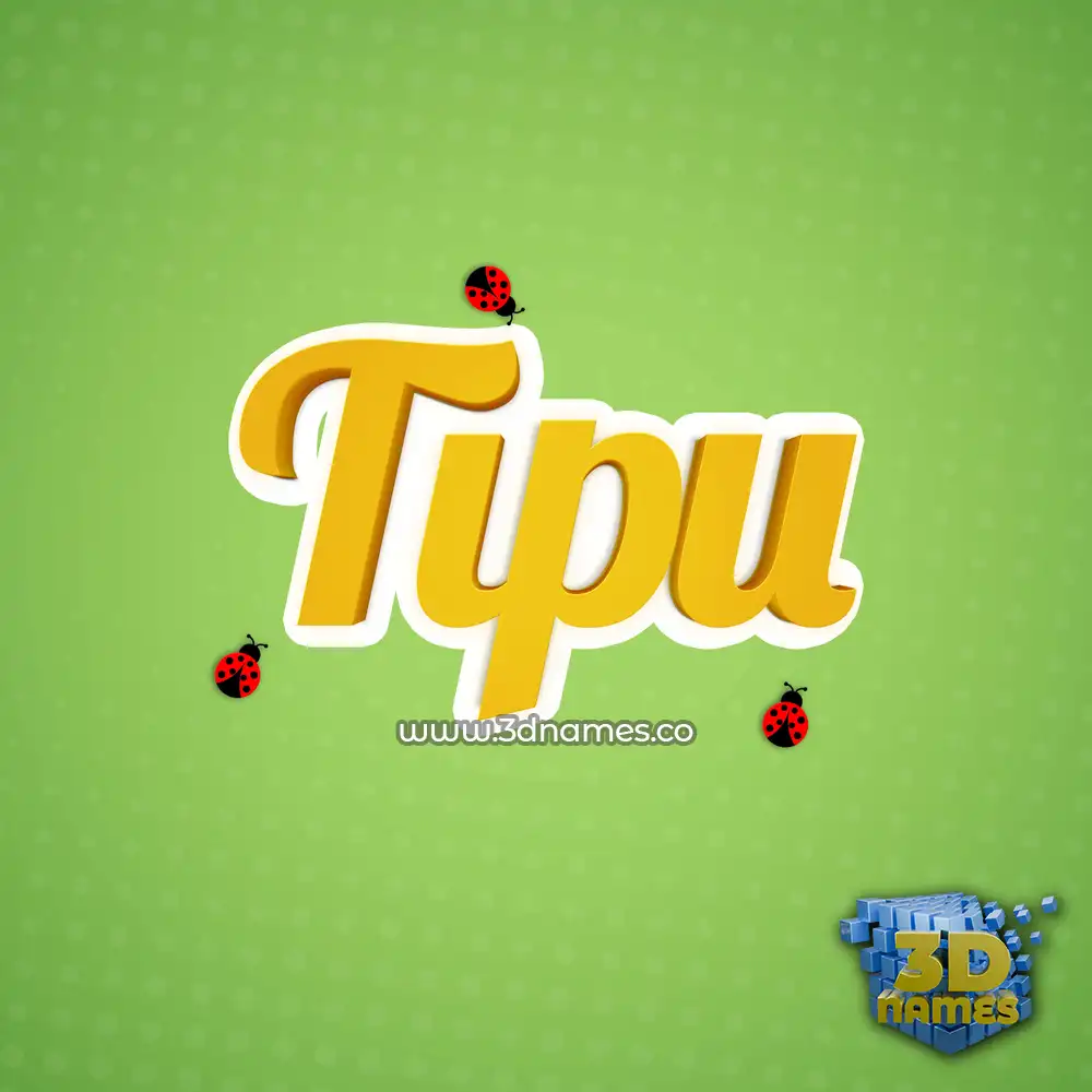 tipu in Ladybugs style - 3D name wallpaper