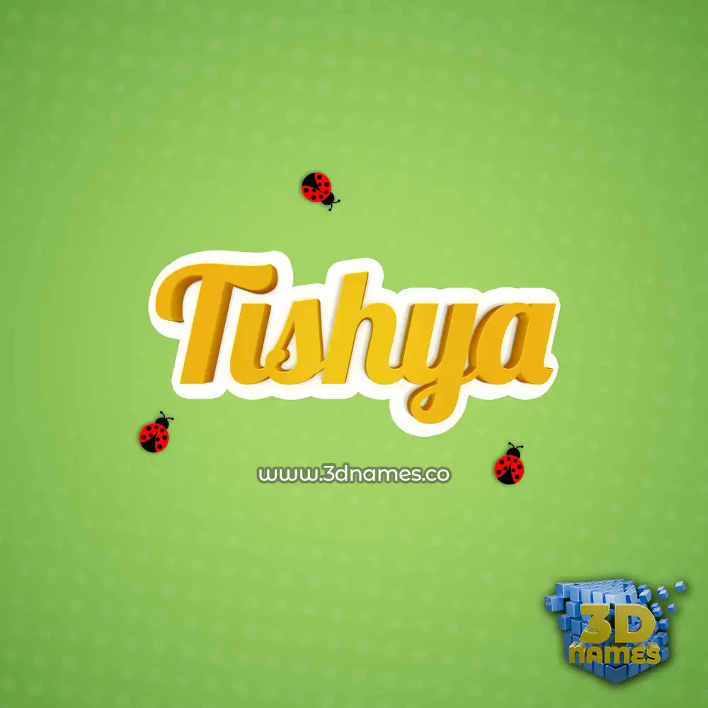 tishya in Ladybugs style - 3D name wallpaper
