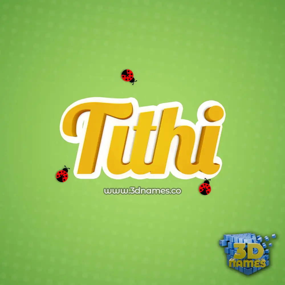 tithi in Ladybugs style - 3D name wallpaper