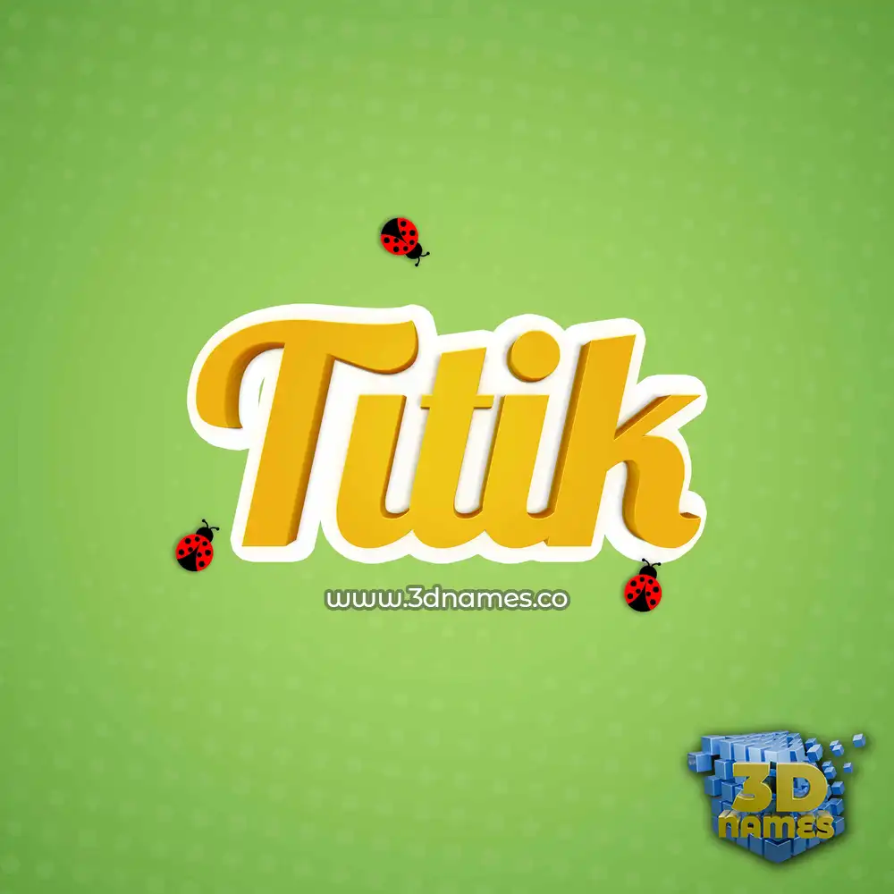 titik in Ladybugs style - 3D name wallpaper