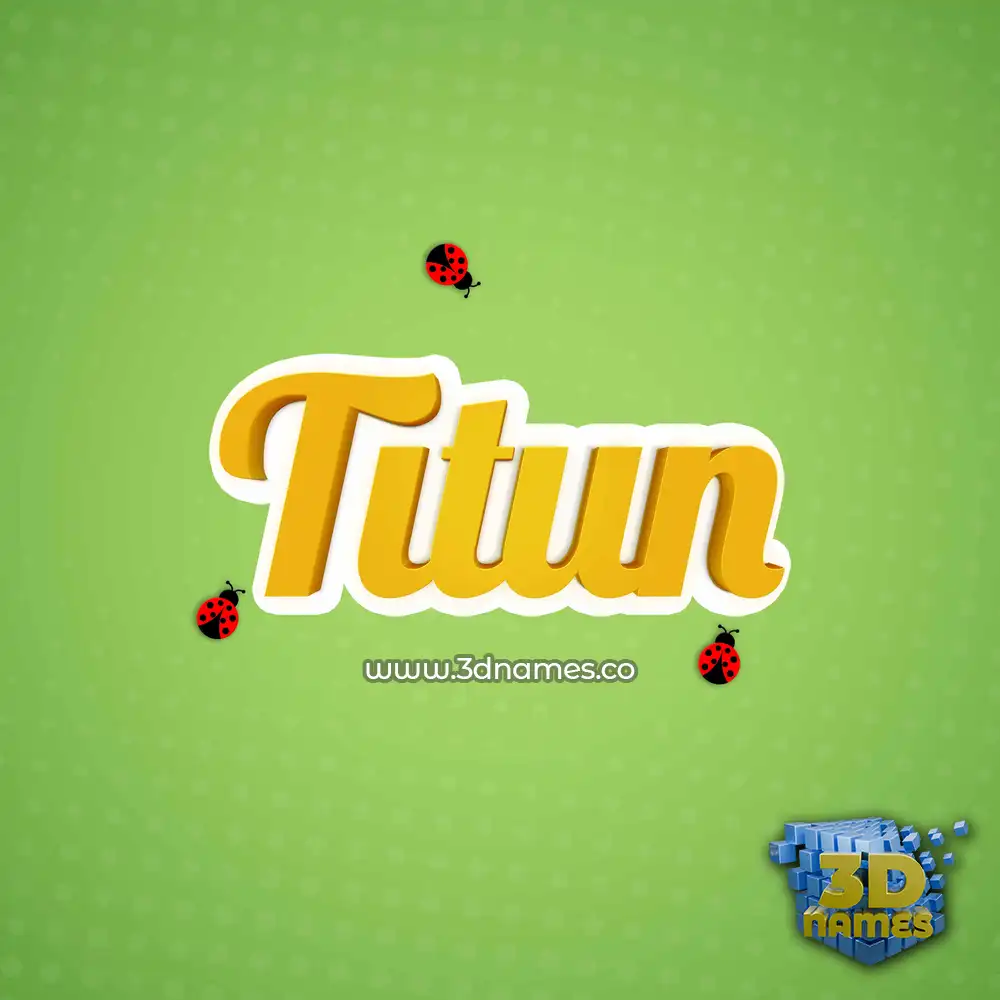 titun in Ladybugs style - 3D name wallpaper