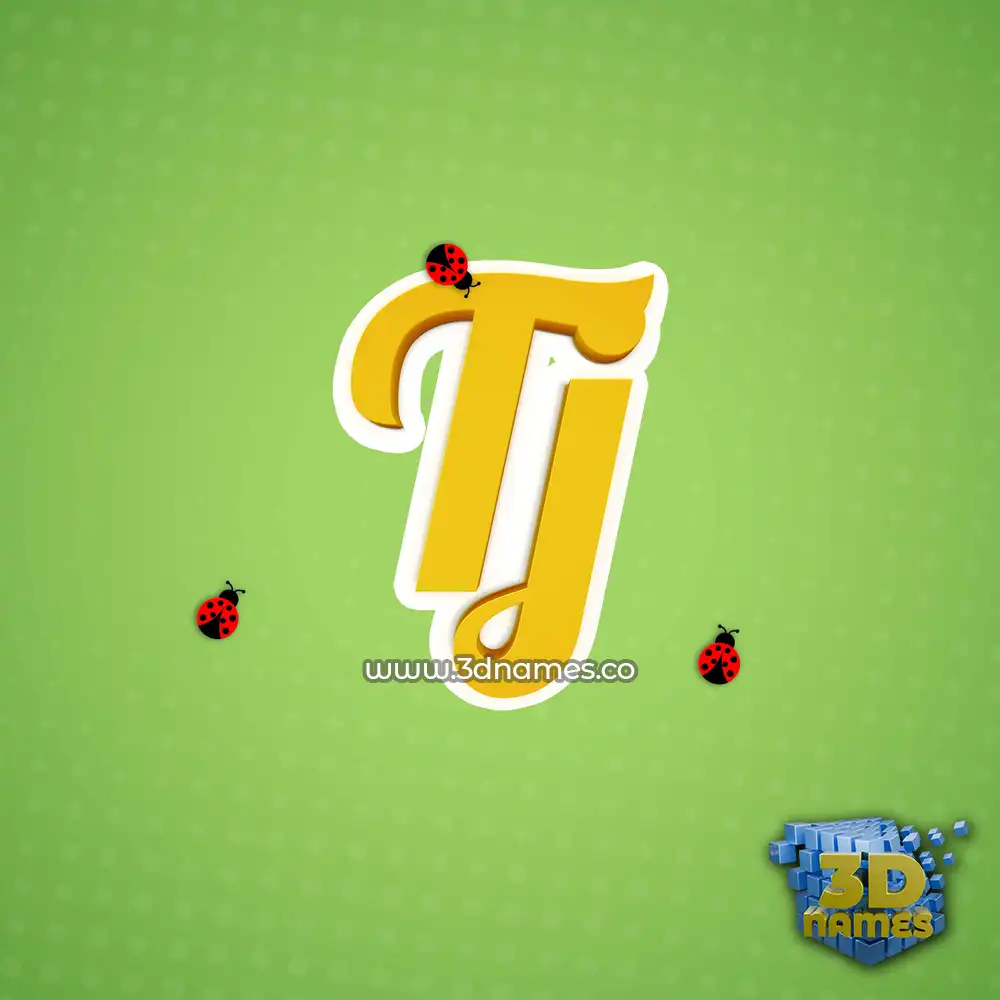 tj in Ladybugs style - 3D name wallpaper