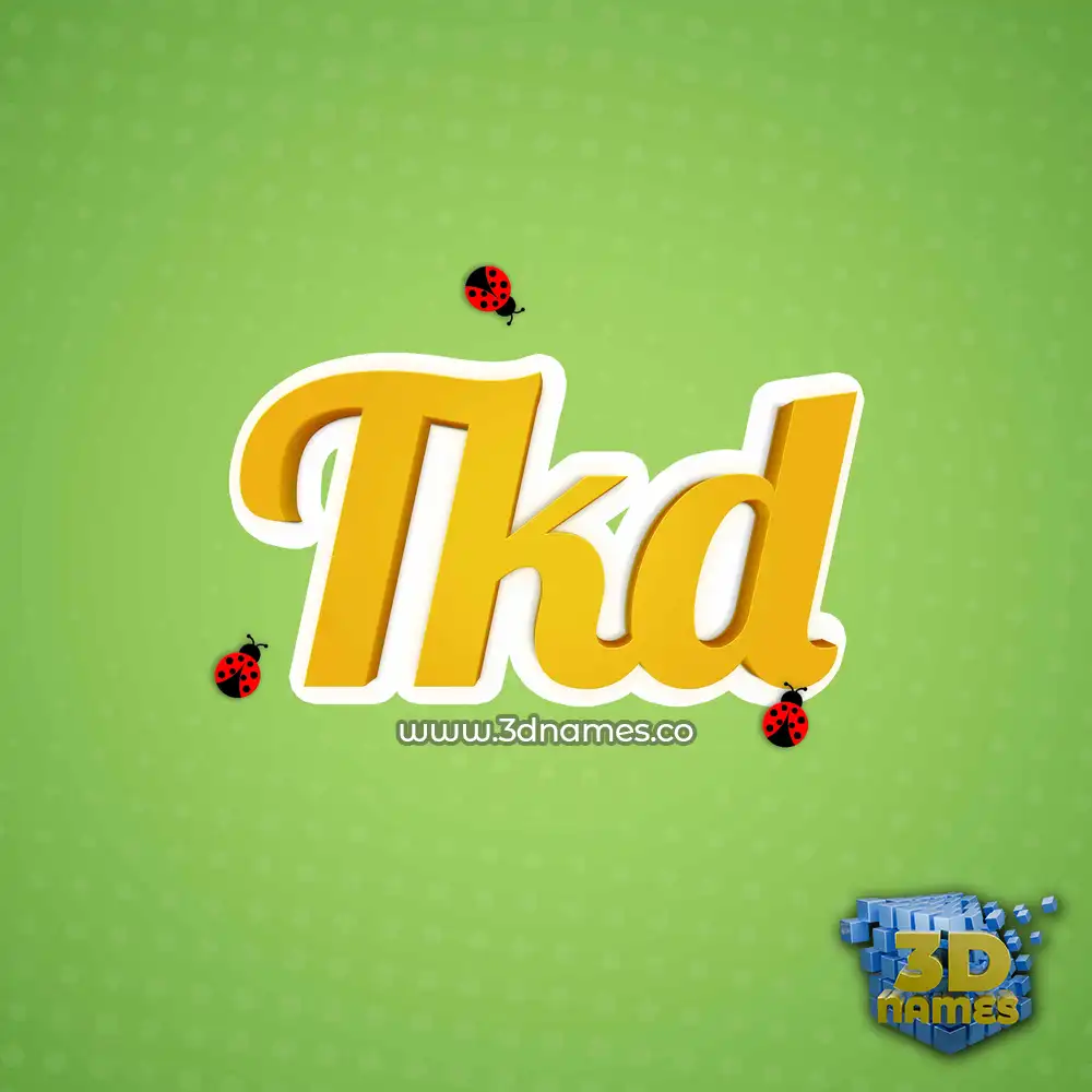 tkd in Ladybugs style - 3D name wallpaper