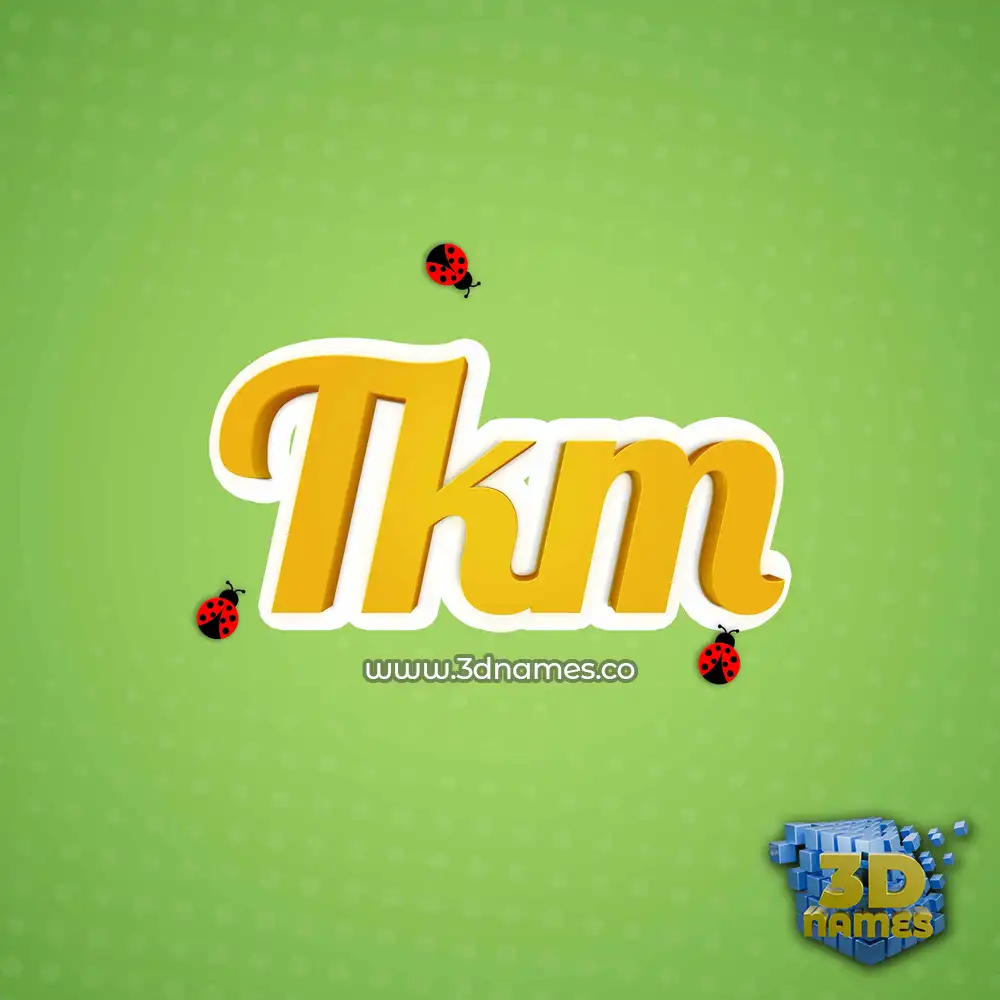 tkm in Ladybugs style - 3D name wallpaper