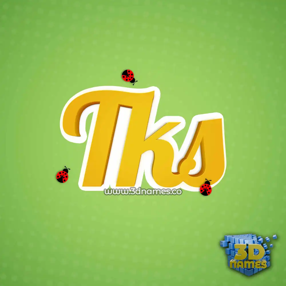 tks in Ladybugs style - 3D name wallpaper