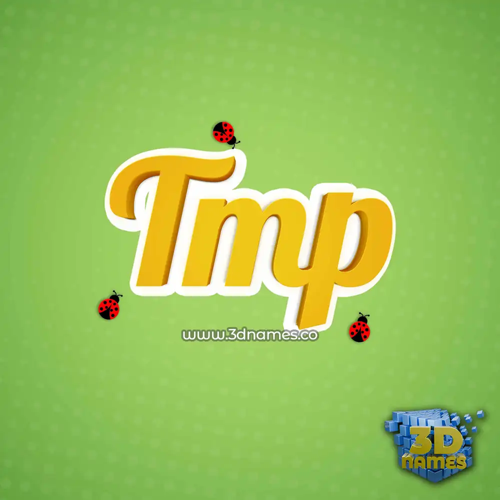 tmp in Ladybugs style - 3D name wallpaper