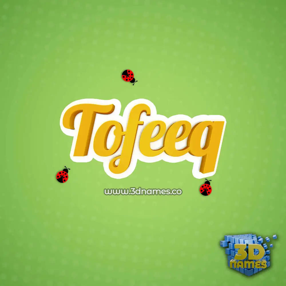 tofeeq in Ladybugs style - 3D name wallpaper