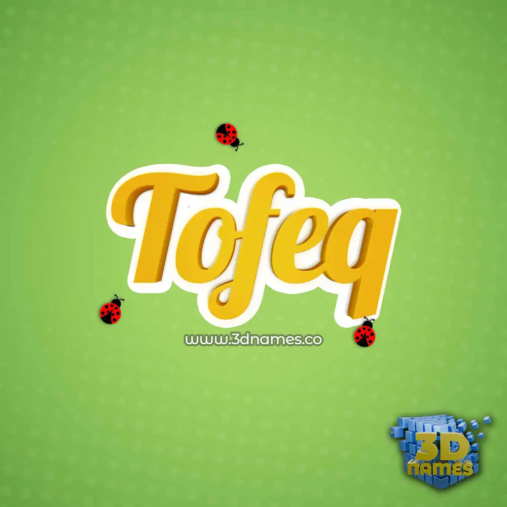 tofeq in Ladybugs style - 3D name wallpaper