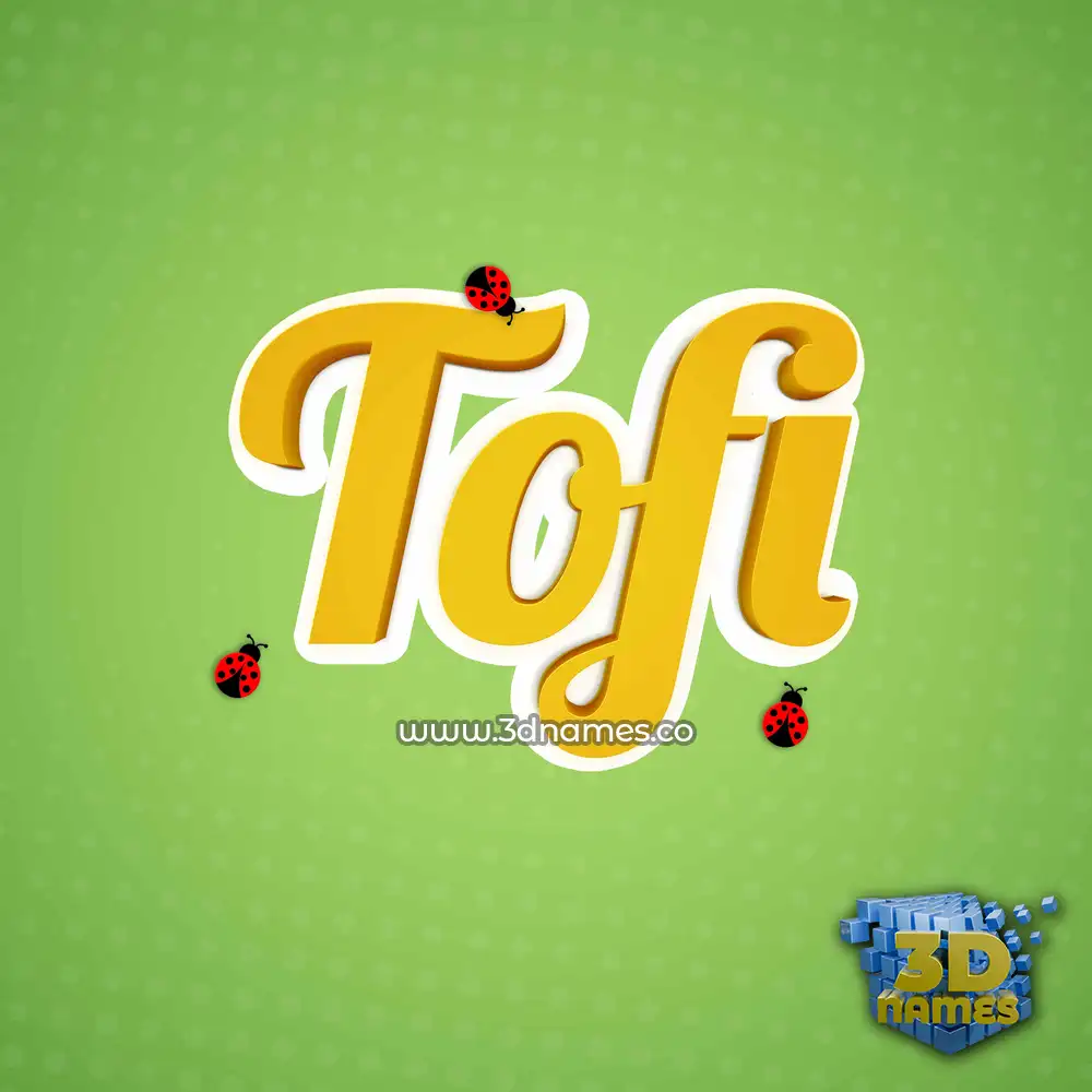 tofi in Ladybugs style - 3D name wallpaper