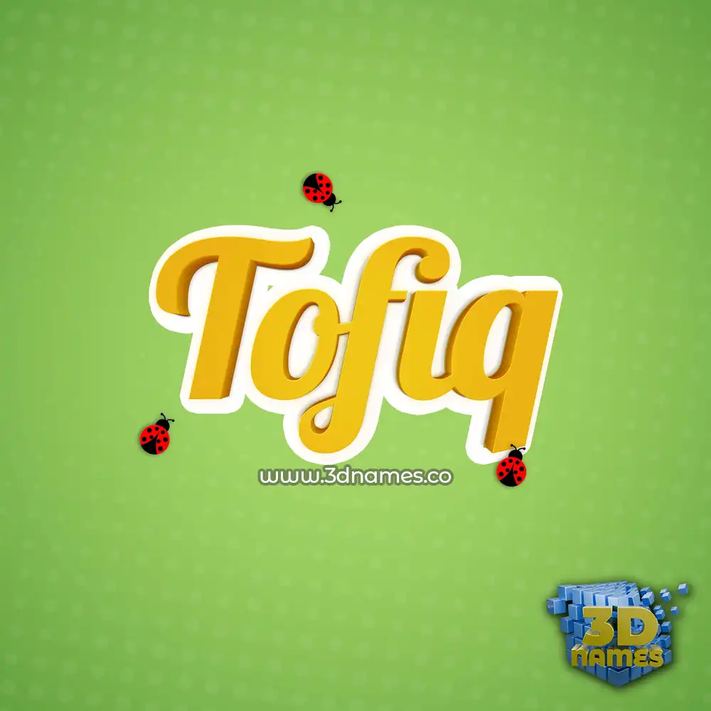 tofiq in Ladybugs style - 3D name wallpaper