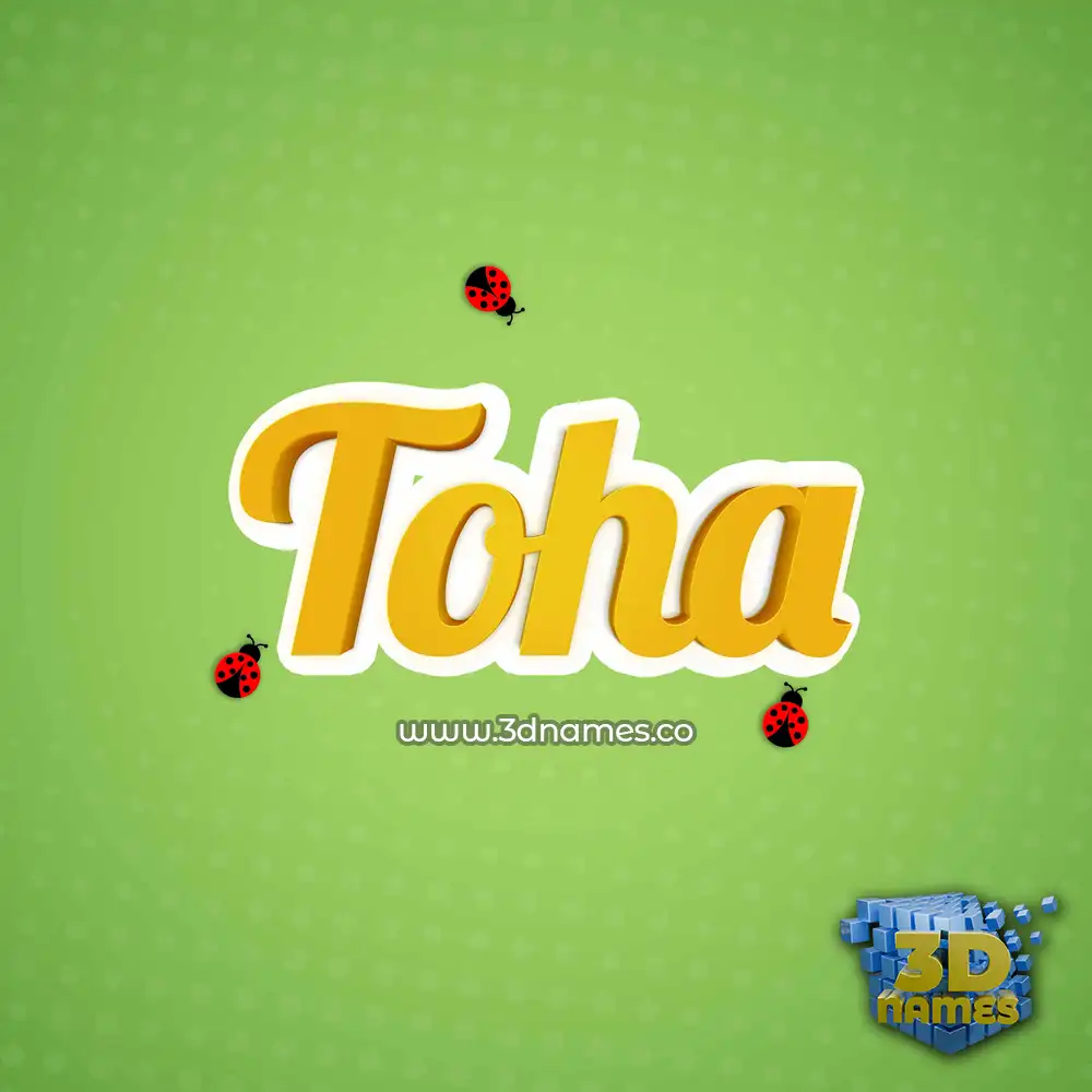 toha in Ladybugs style - 3D name wallpaper