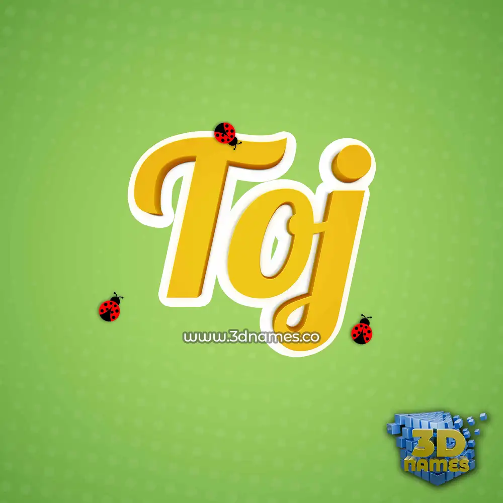 toj in Ladybugs style - 3D name wallpaper