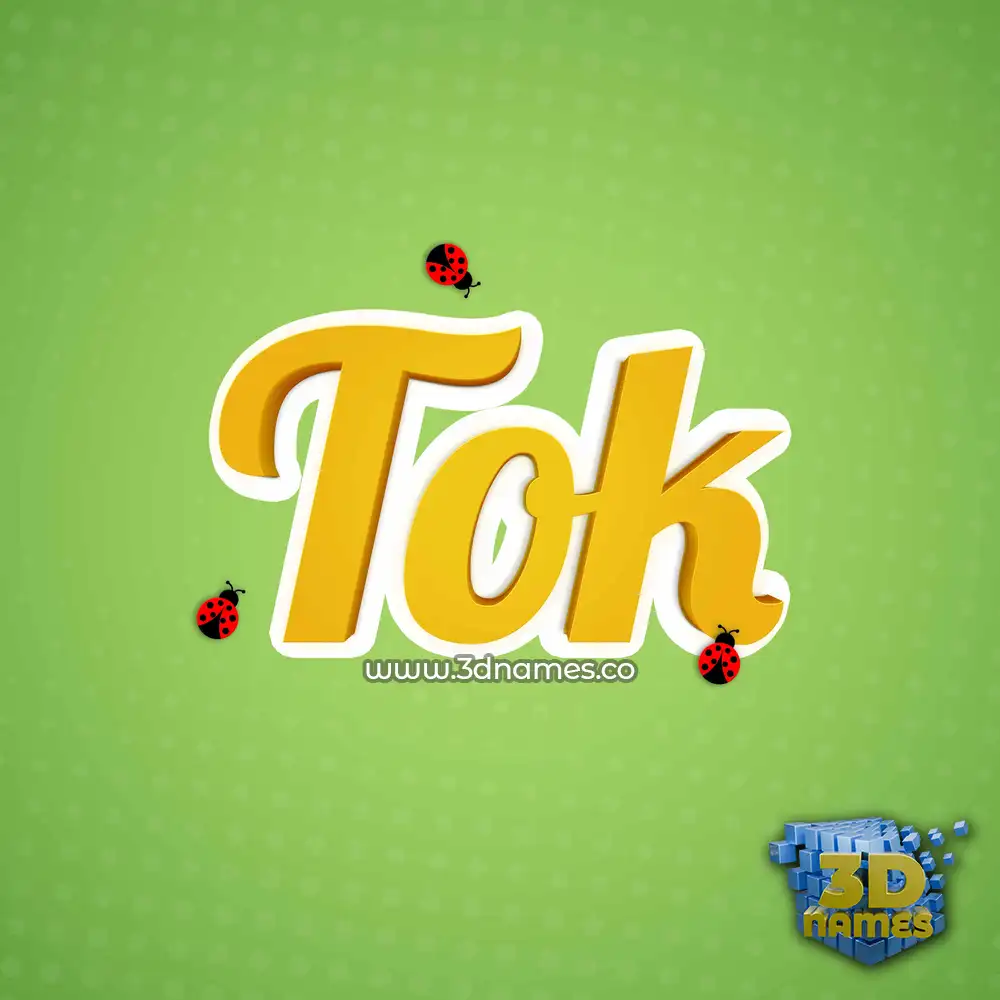 tok in Ladybugs style - 3D name wallpaper