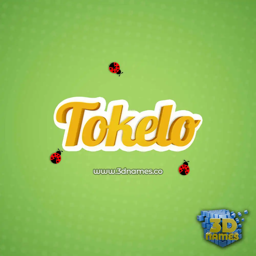 tokelo in Ladybugs style - 3D name wallpaper