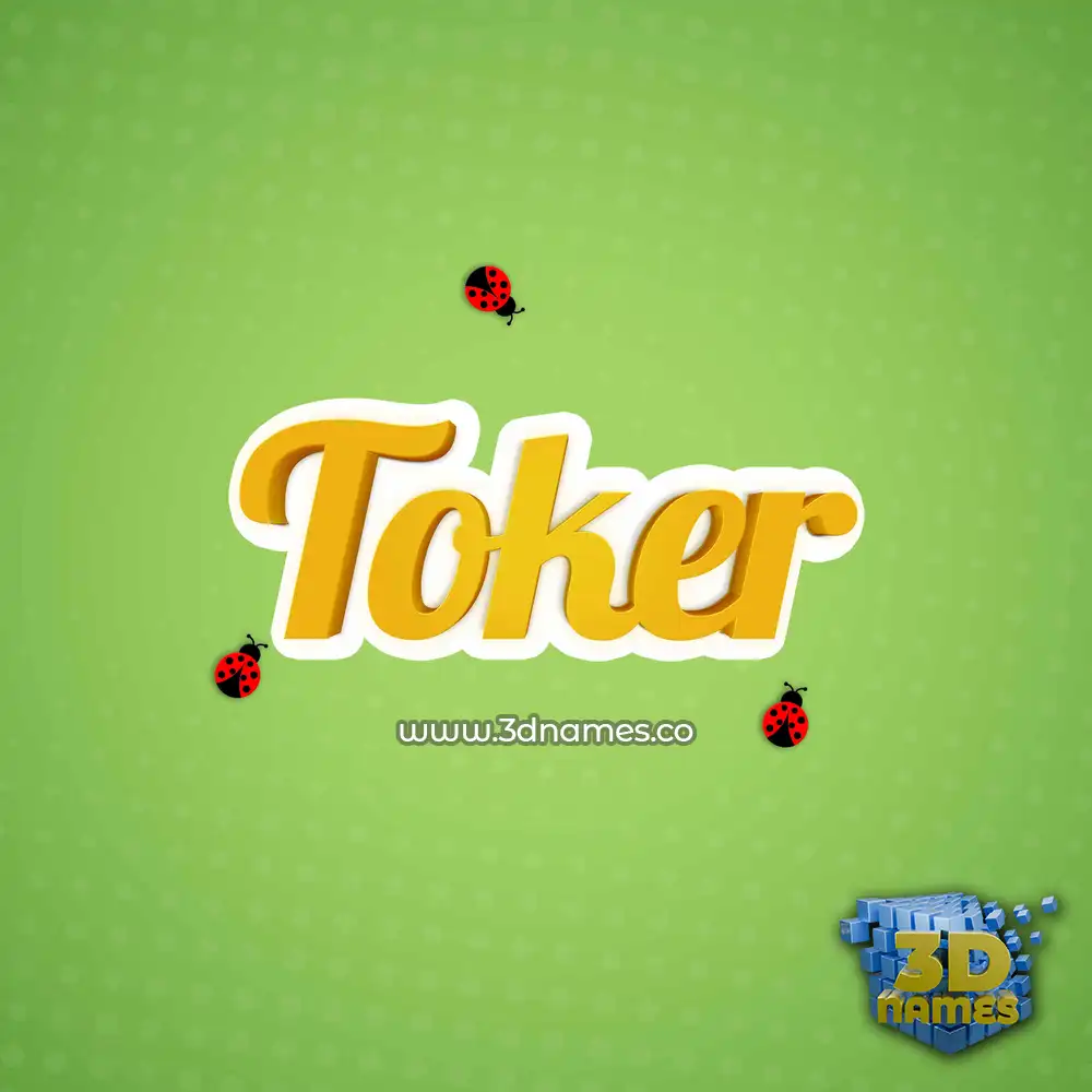 toker in Ladybugs style - 3D name wallpaper