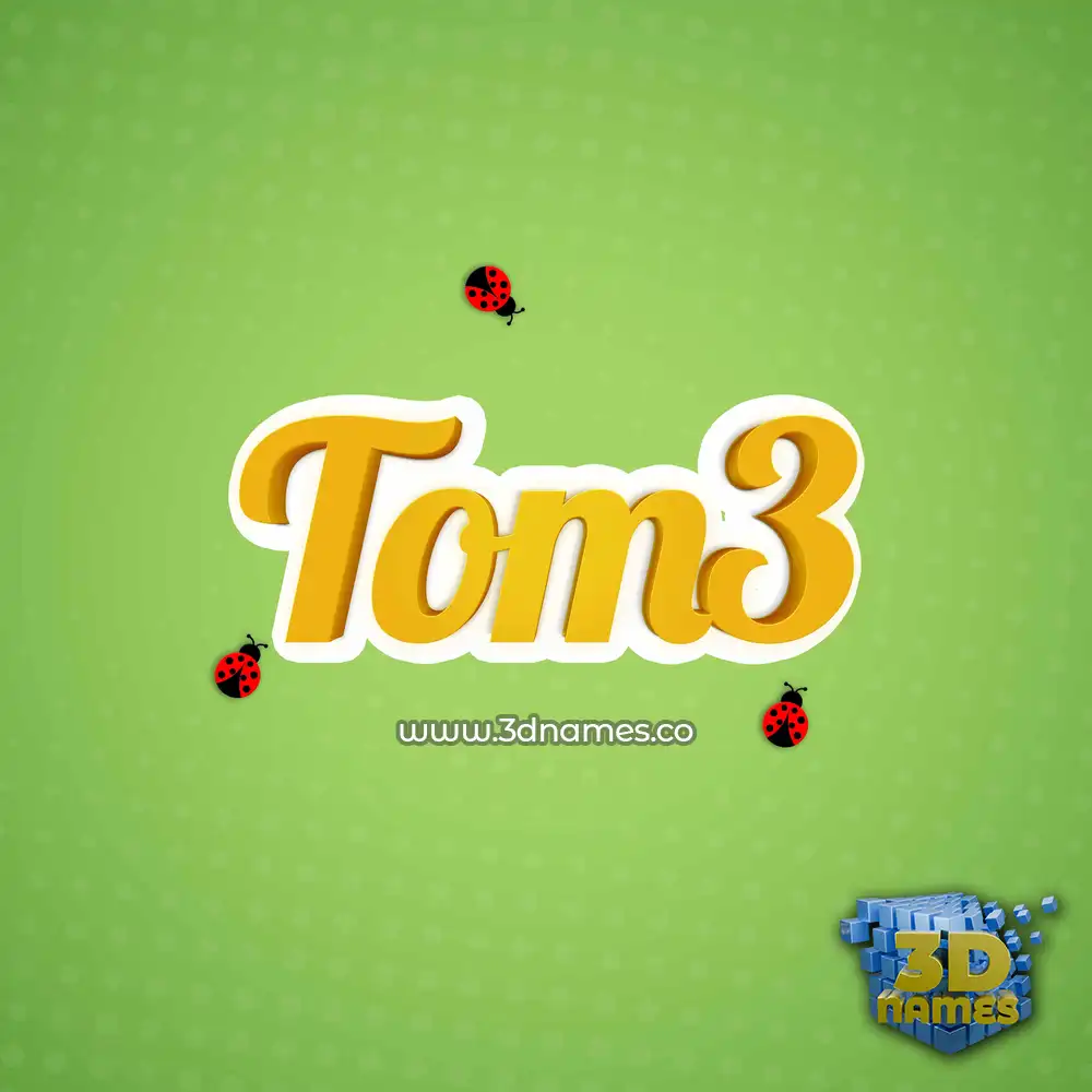 tom3 in Ladybugs style - 3D name wallpaper