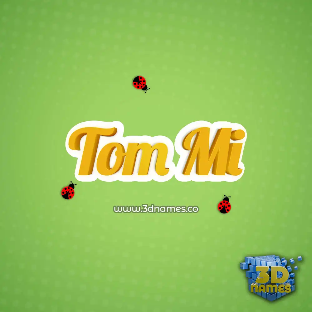 tom mi in Ladybugs style - 3D name wallpaper