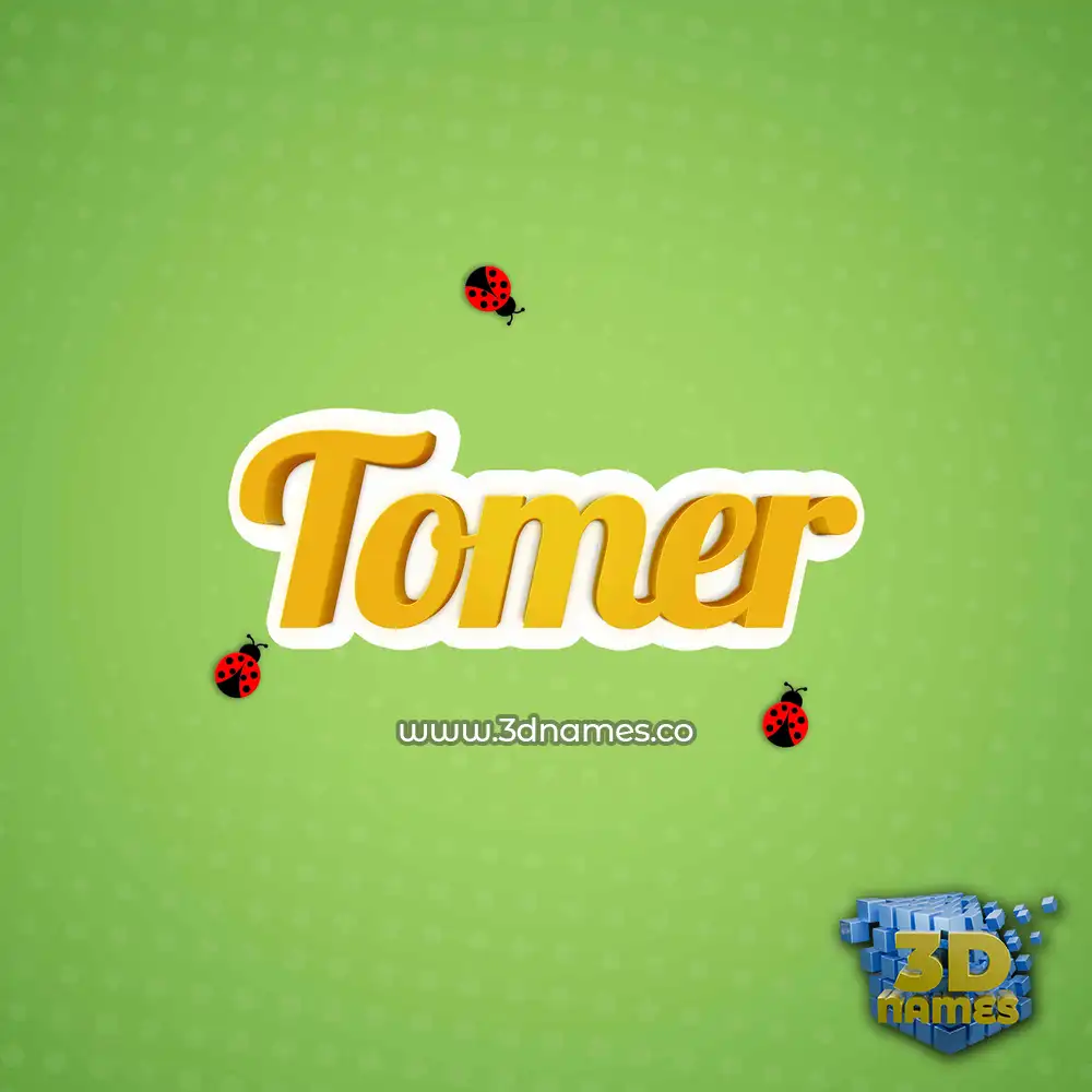 tomer in Ladybugs style - 3D name wallpaper