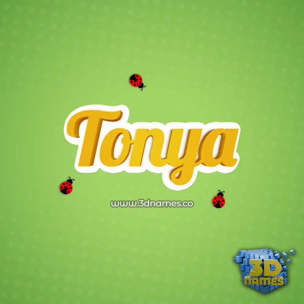 tonya in Ladybugs style - 3D name wallpaper