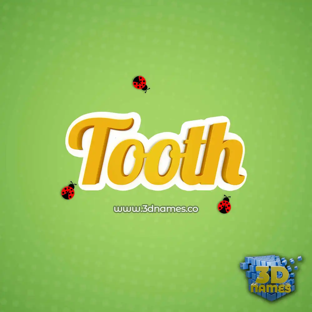 tooth in Ladybugs style - 3D name wallpaper