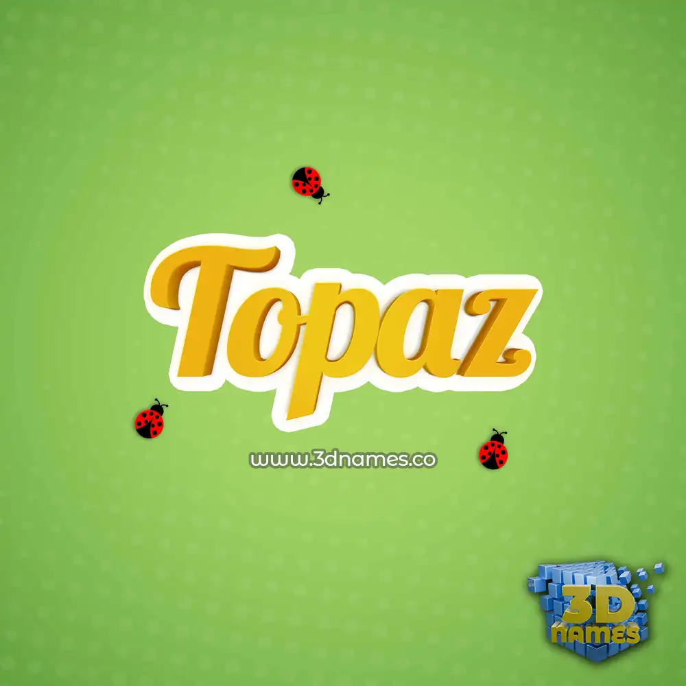 topaz in Ladybugs style - 3D name wallpaper