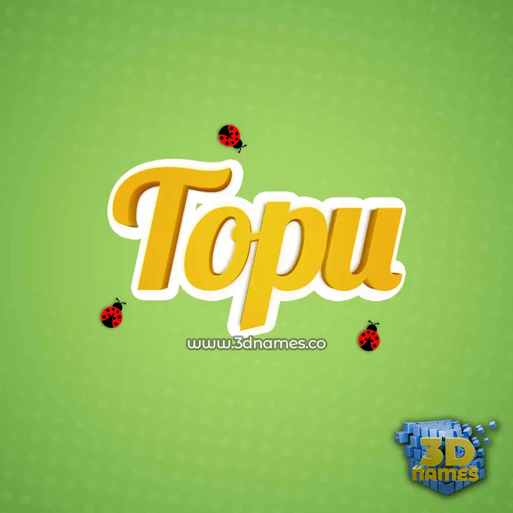 topu in Ladybugs style - 3D name wallpaper