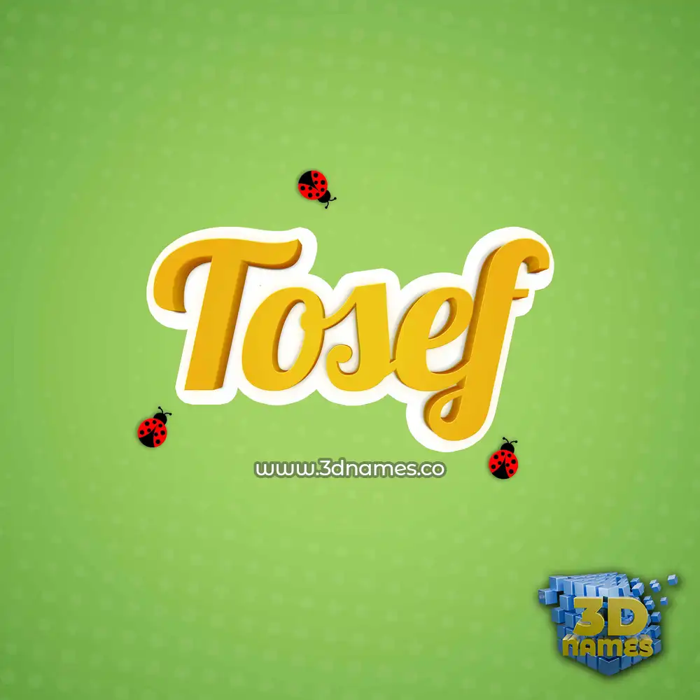 tosef in Ladybugs style - 3D name wallpaper
