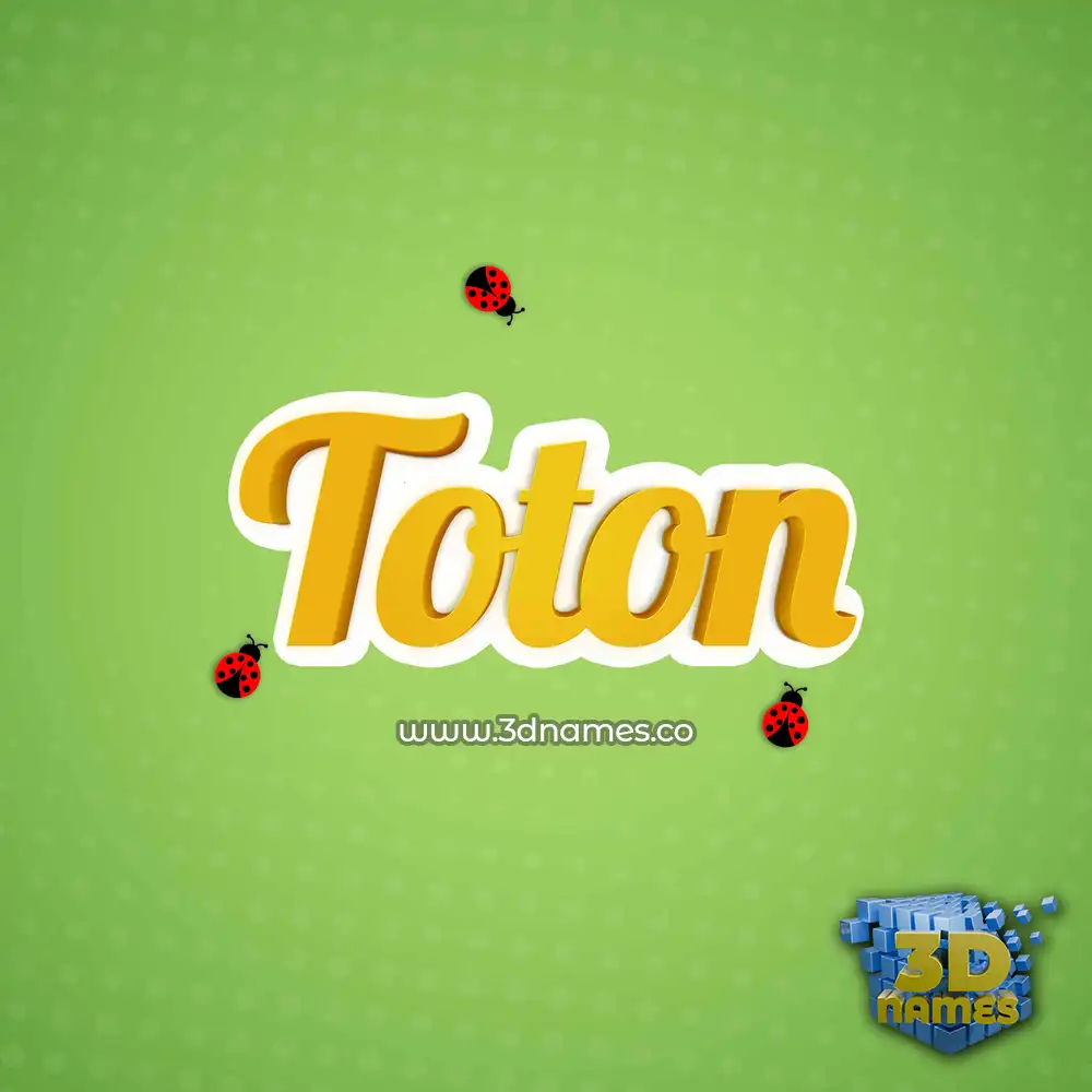 toton in Ladybugs style - 3D name wallpaper