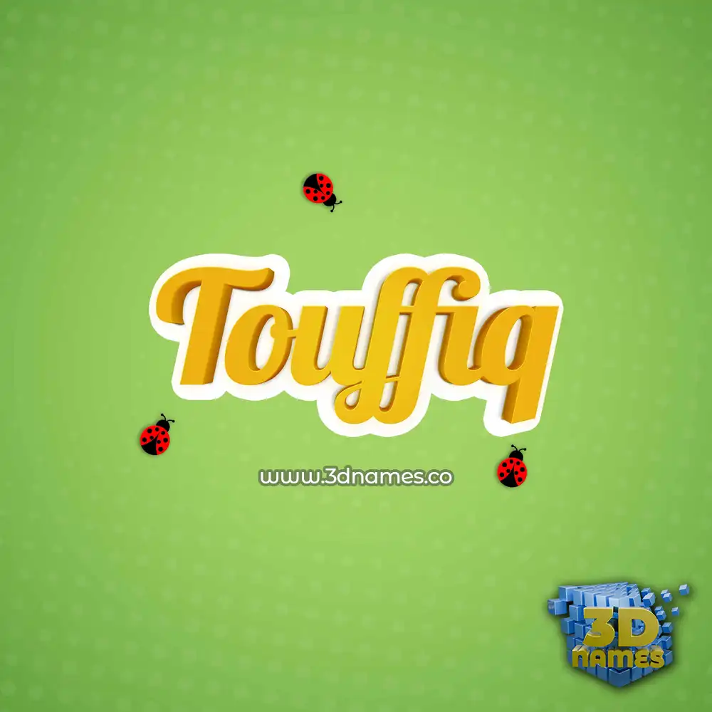touffiq in Ladybugs style - 3D name wallpaper