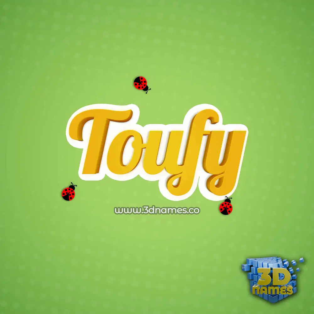 toufy in Ladybugs style - 3D name wallpaper