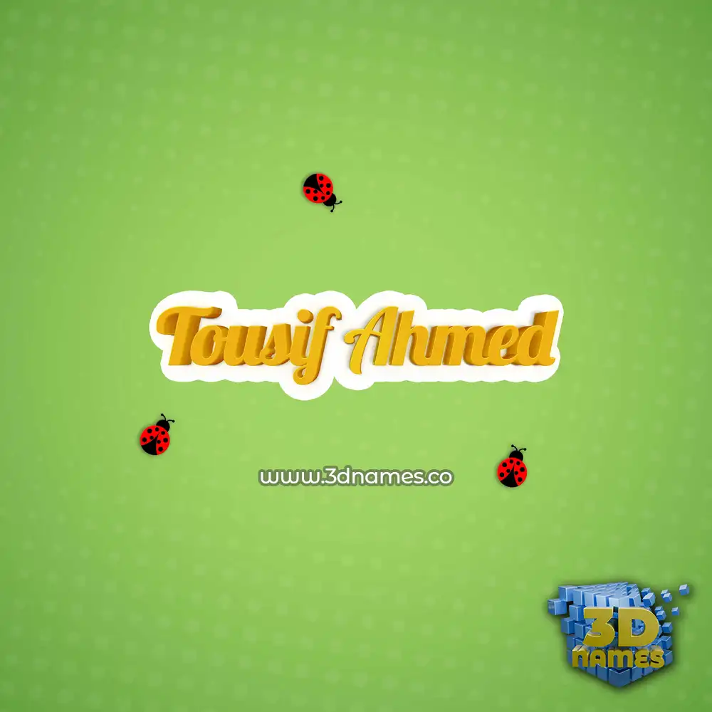 tousif ahmed in Ladybugs style - 3D name wallpaper