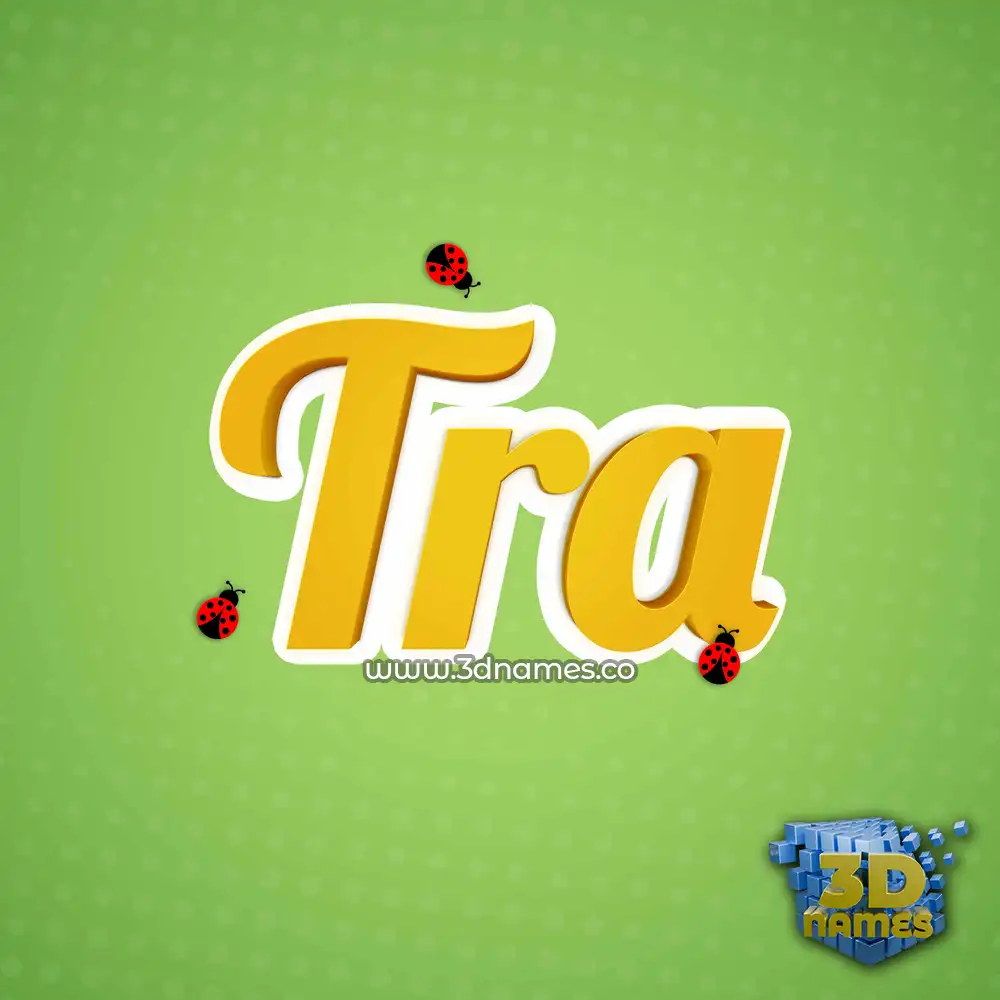 tra in Ladybugs style - 3D name wallpaper