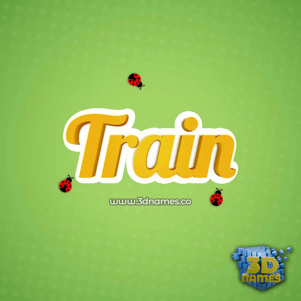 train in Ladybugs style - 3D name wallpaper
