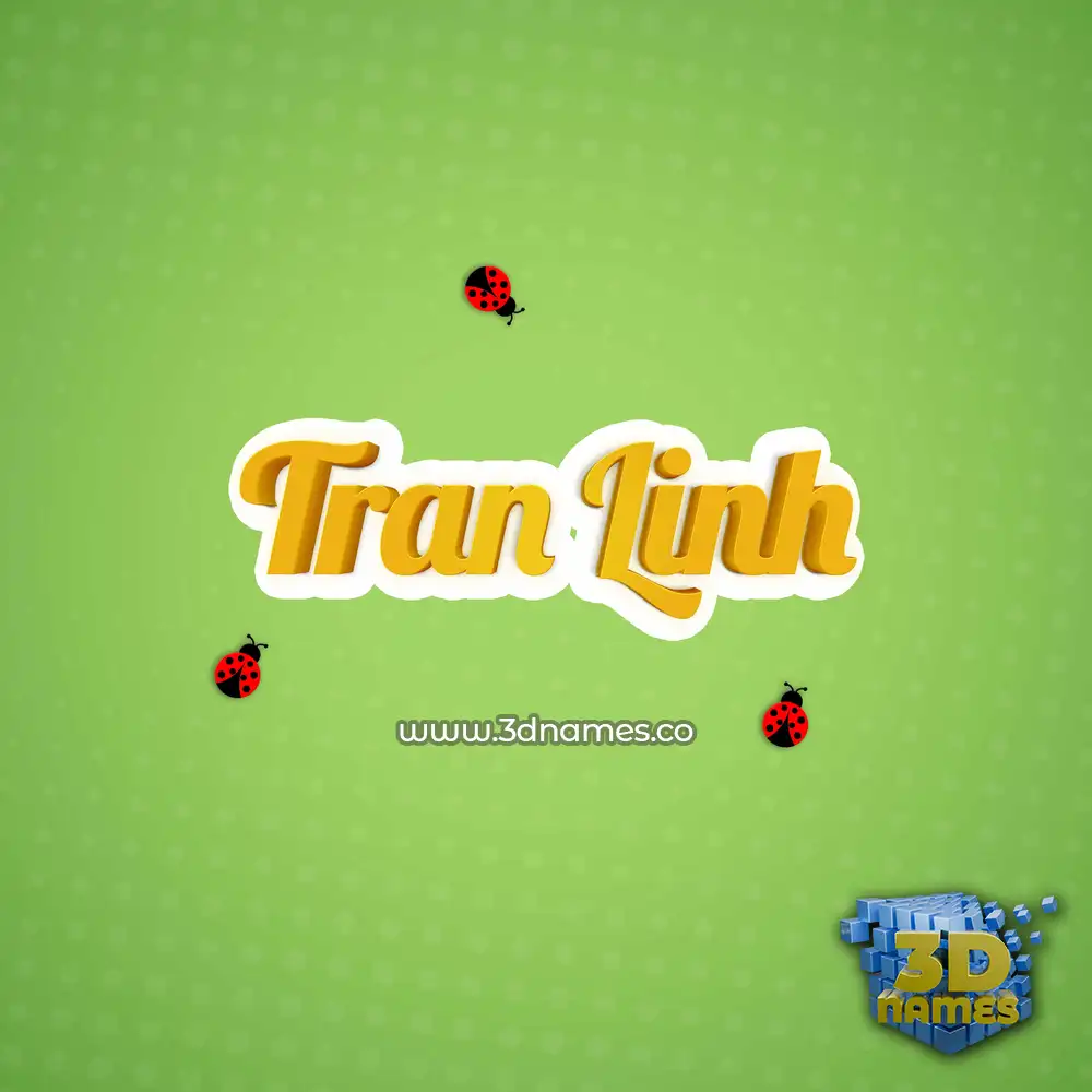 tran linh in Ladybugs style - 3D name wallpaper