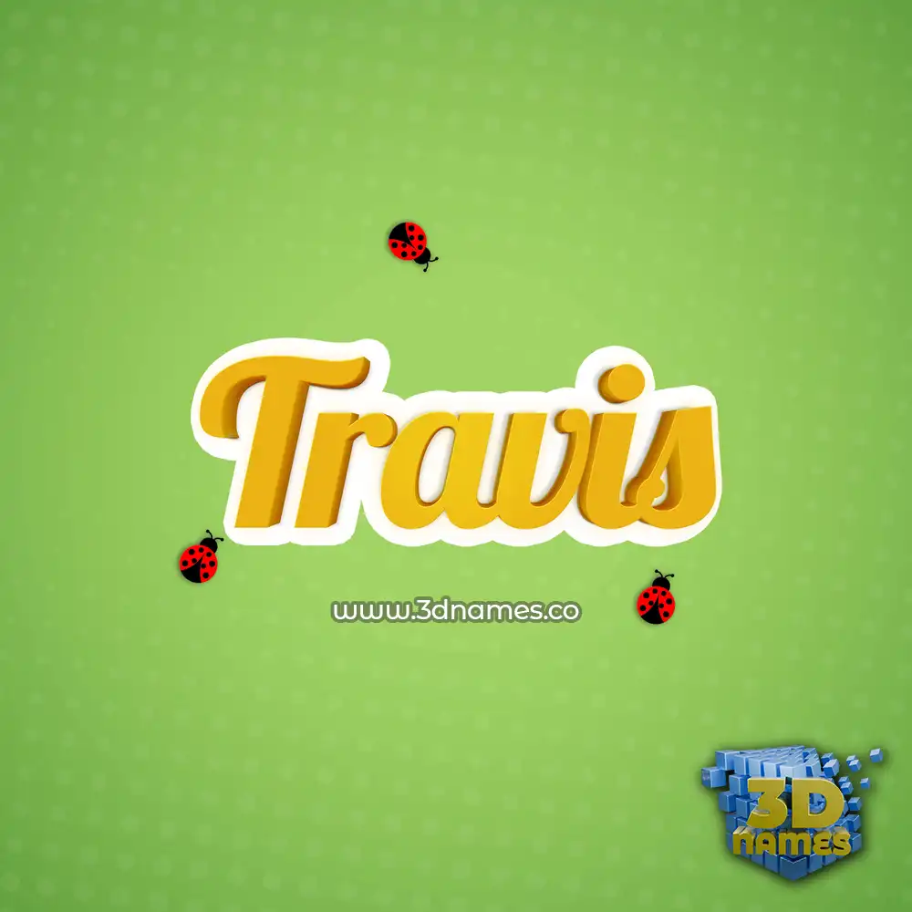 travis in Ladybugs style - 3D name wallpaper