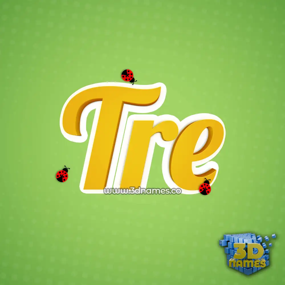 tre in Ladybugs style - 3D name wallpaper