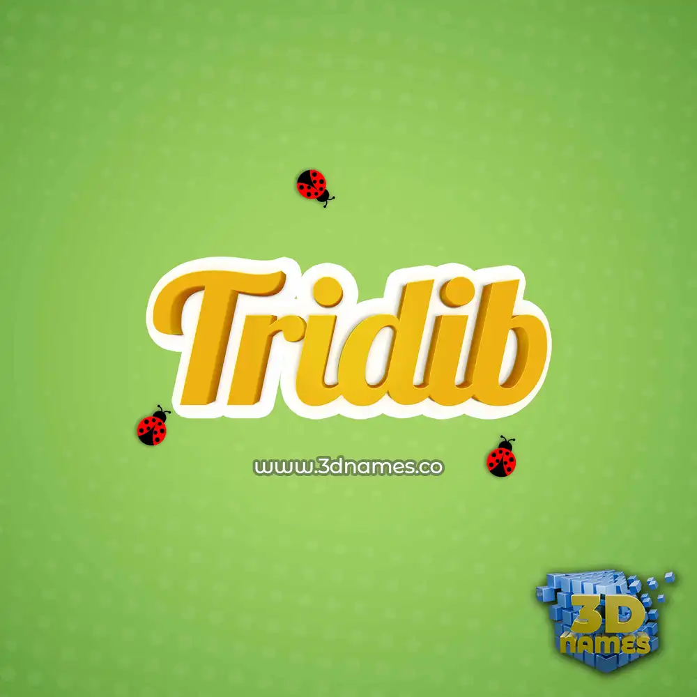 tridib in Ladybugs style - 3D name wallpaper