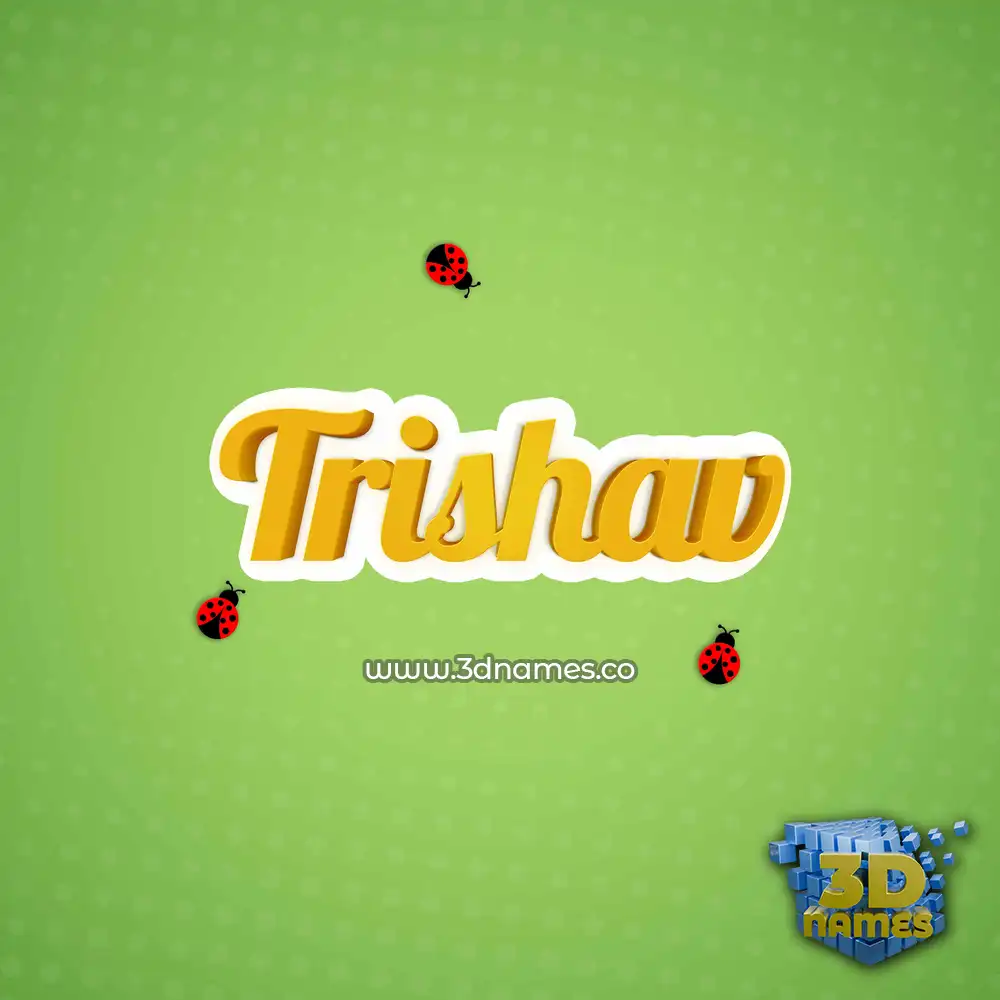 trishav in Ladybugs style - 3D name wallpaper