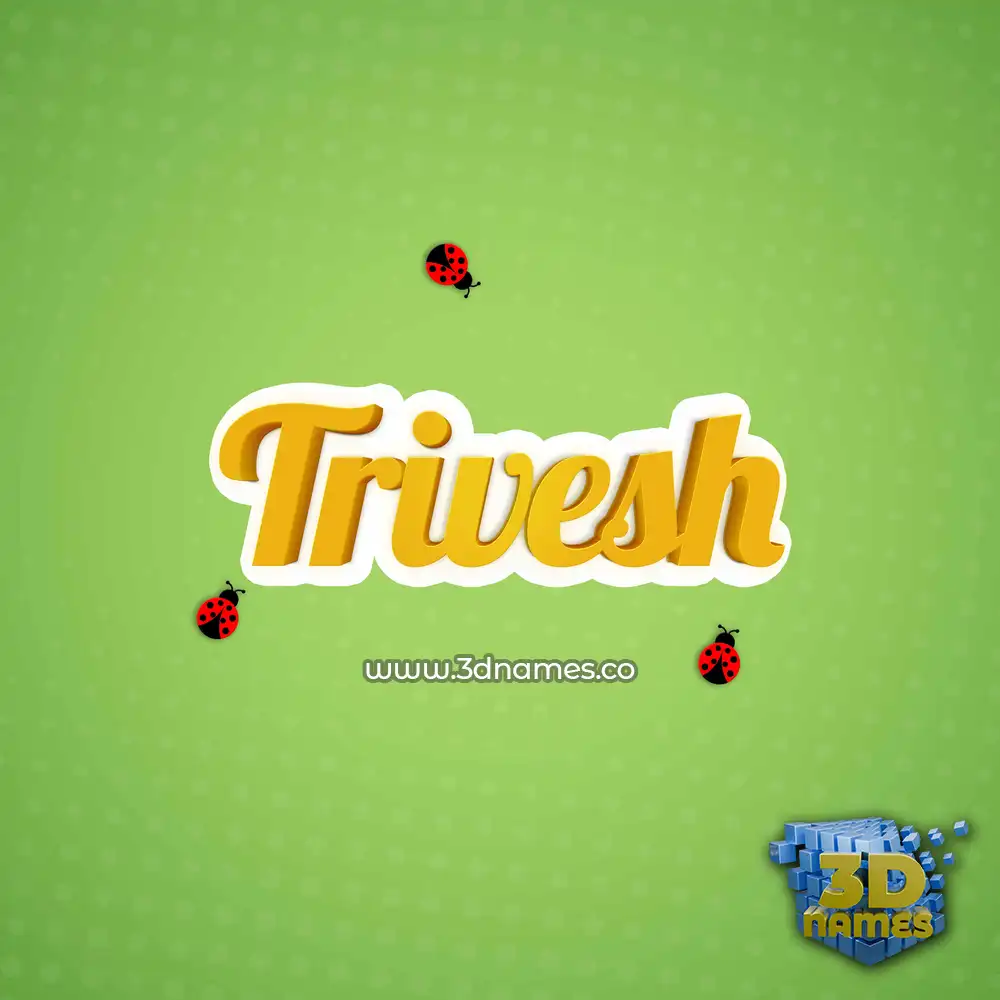 trivesh in Ladybugs style - 3D name wallpaper