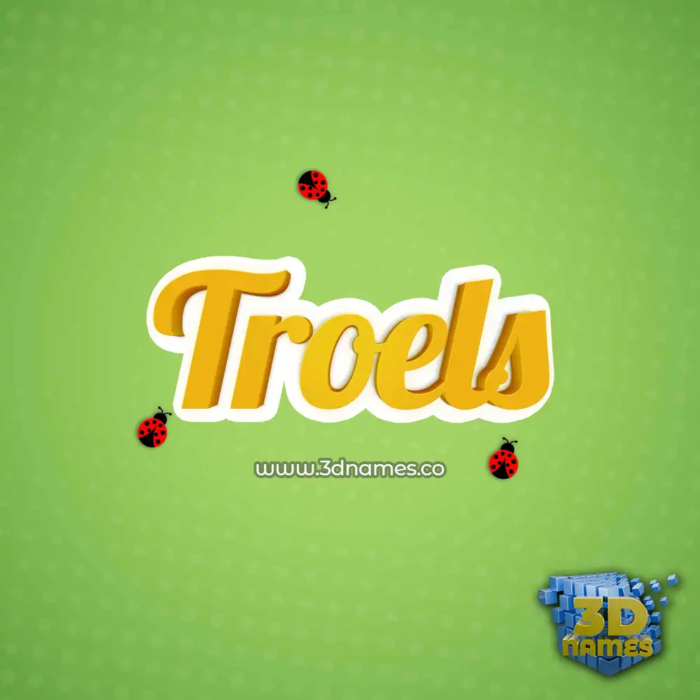 troels in Ladybugs style - 3D name wallpaper