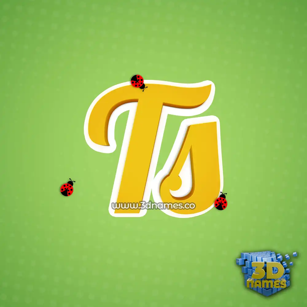 ts in Ladybugs style - 3D name wallpaper