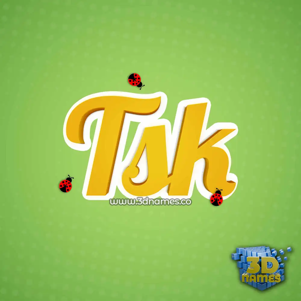 tsk in Ladybugs style - 3D name wallpaper