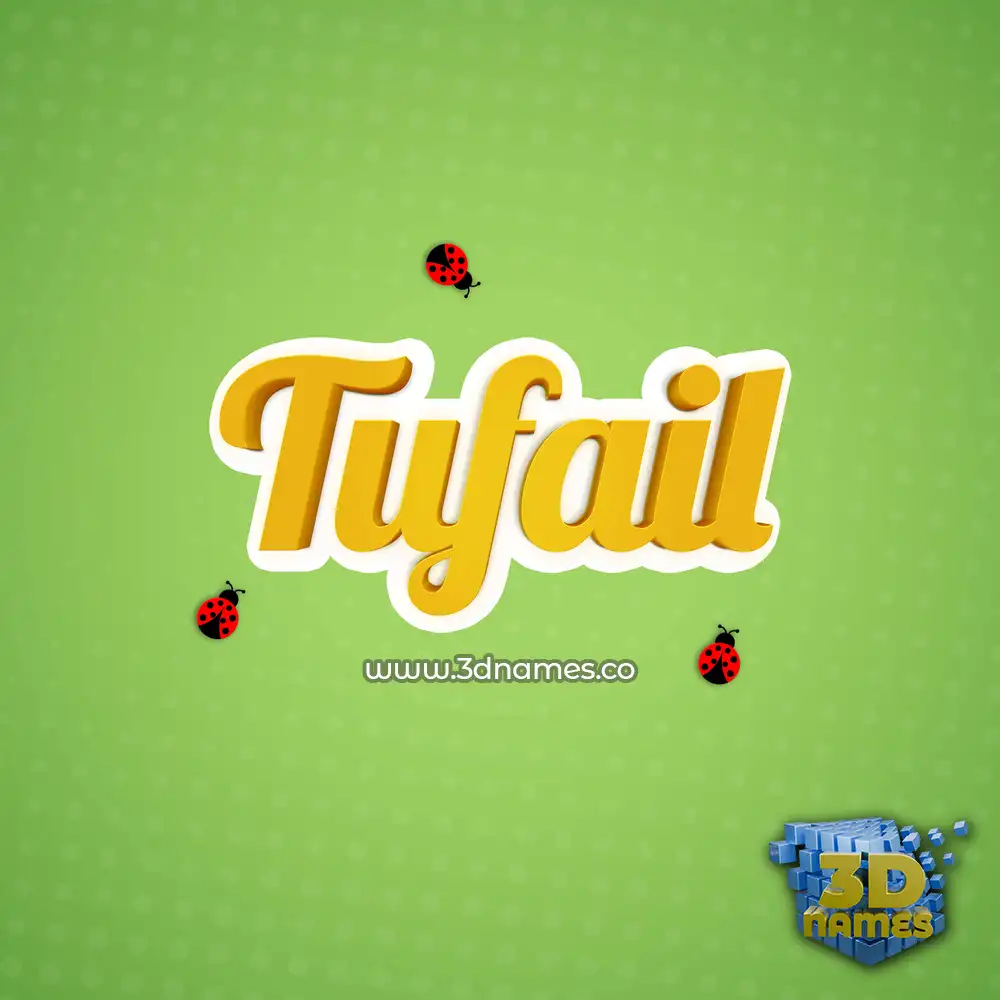 tufail in Ladybugs style - 3D name wallpaper