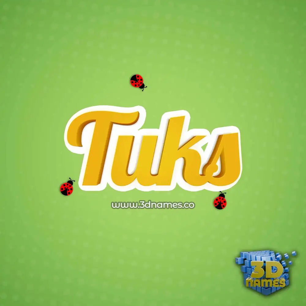 tuks in Ladybugs style - 3D name wallpaper