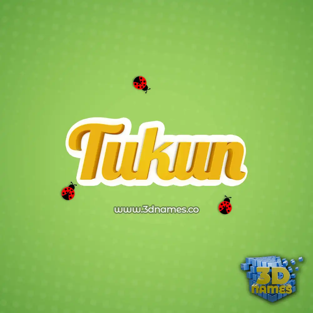 tukun in Ladybugs style - 3D name wallpaper