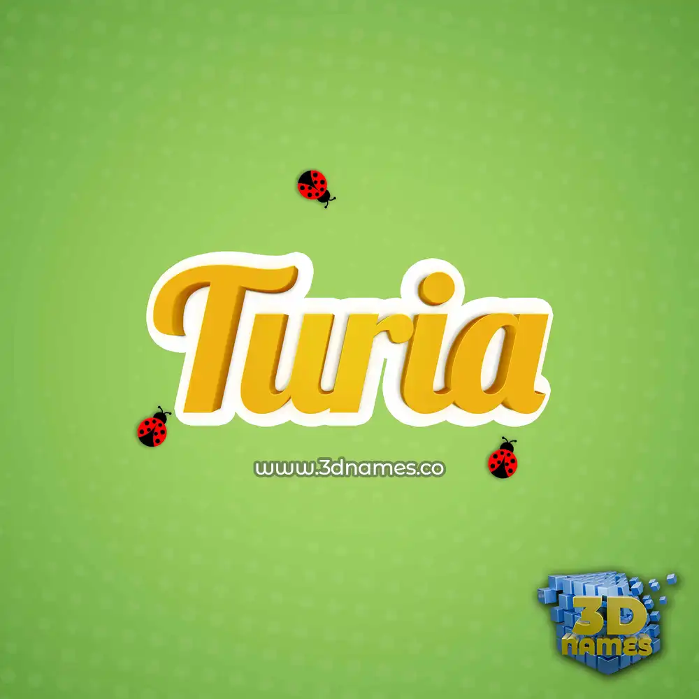 turia in Ladybugs style - 3D name wallpaper