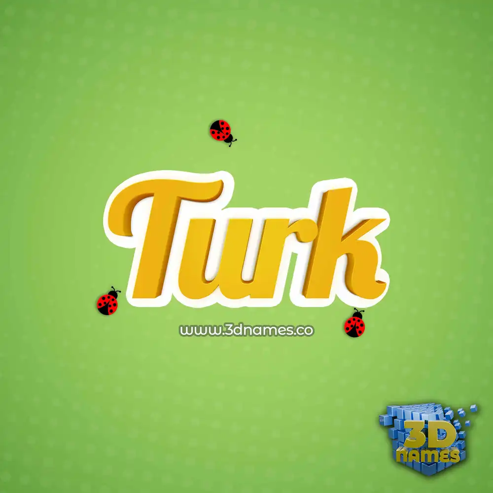 turk in Ladybugs style - 3D name wallpaper