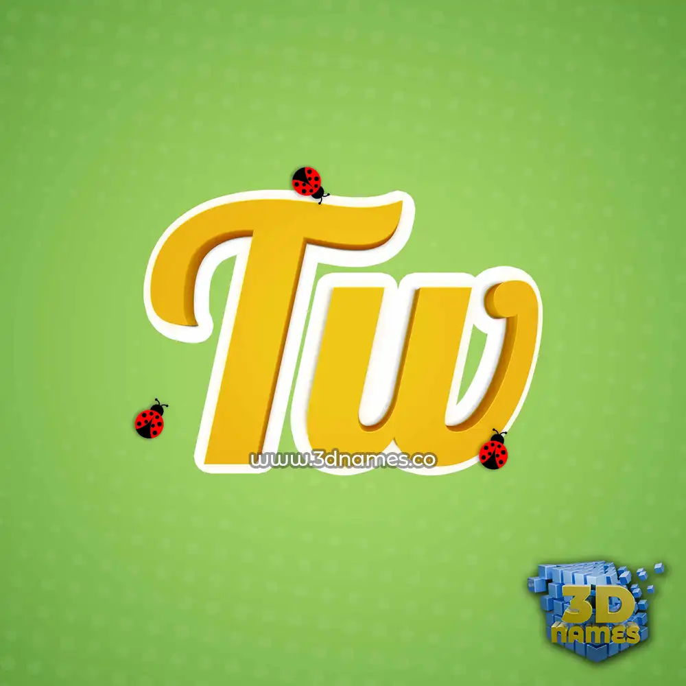 tw in Ladybugs style - 3D name wallpaper