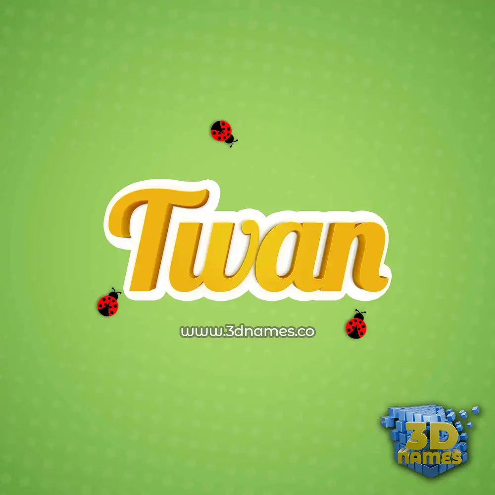 twan in Ladybugs style - 3D name wallpaper