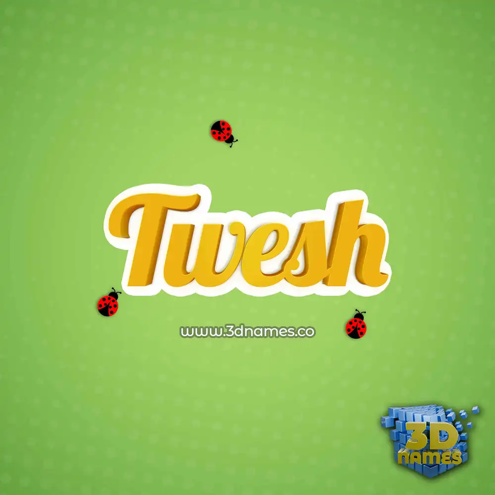 twesh in Ladybugs style - 3D name wallpaper